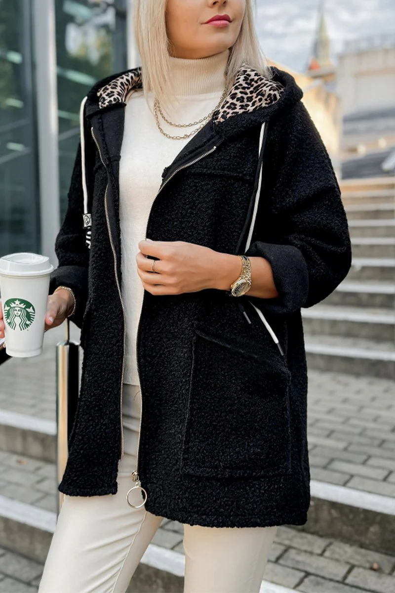 Women's Casual Hooded Lambskin Jacket